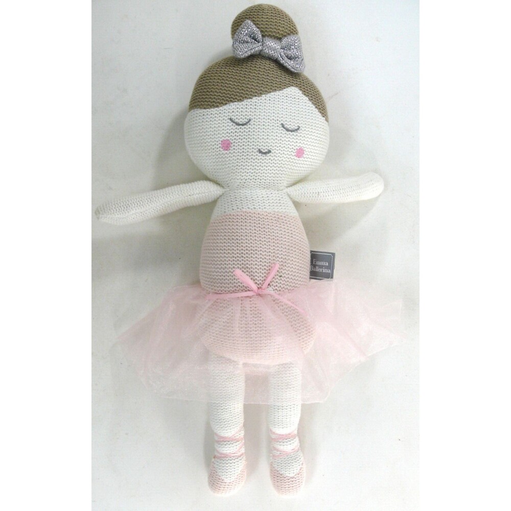 Living Textiles Emma Ballerina Doll Soft knitted plush with rattle 17"